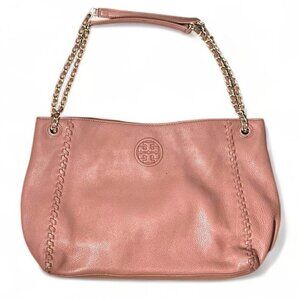 TORY BURCH - Pink Leather Slouchy Shoulder Bag W/ Chain MSRP $495